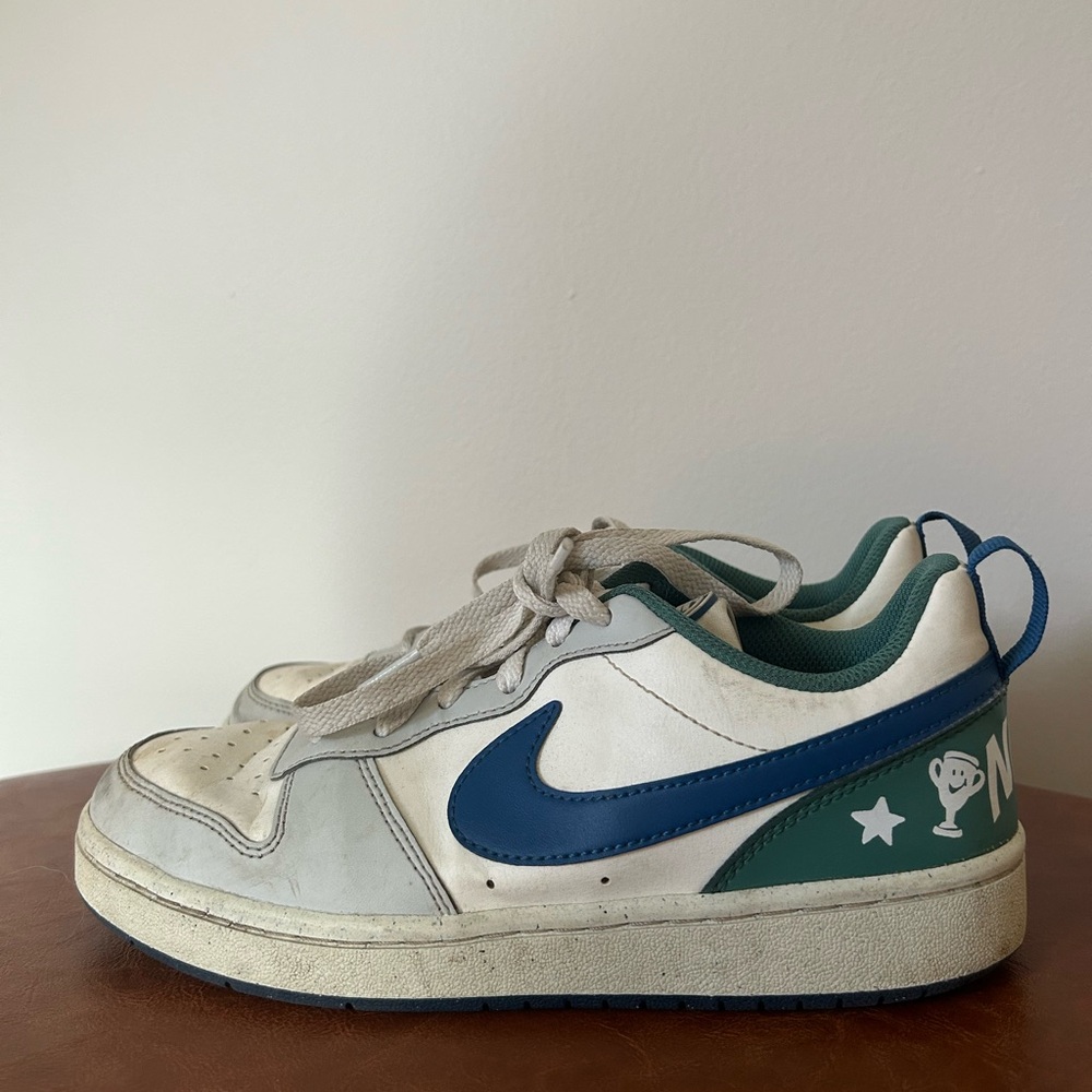 Nike Kids Sneakers in Blue, White, and Green